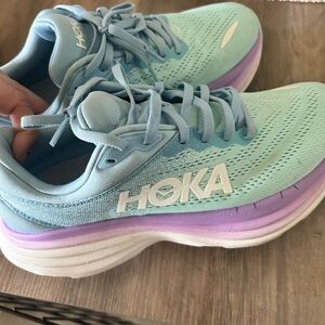 Hoka Women's Aqua and Lavender Athletic Shoes - wide